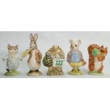 Royal Albert Beatrix Potter figures: to include Squirrel nutkin, Mr Alderman Ptolemy, Benjamin ate a