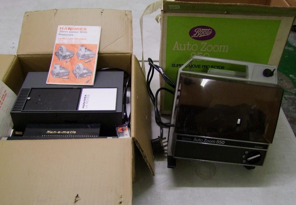 Hanimex Le Ronde 35mm Slide Projector: together with Boots Autozoom 850 super 8 movie projector(2)