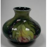 Moorcroft Leaf and berry design small squat vase: height 4cm