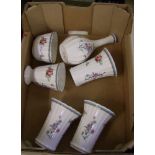 A collection of Spode floral vases: (6)