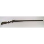 Antique Colonial percussion military musket: with chiseled barrel