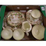 Sutherland floral and gilded 21 piece tea set.