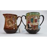 Royal Doulton Commemorative water jug: and similar cup (2)