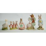 Royal Albert Beatrix Potter figures: to include Jemima puddleduck with Foxy whiskered gentleman,