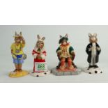 Royal Doulton Bunnykins Boxed Limited Edition Figures: Judge, Lawyer, tourist & Henry VIII(4)