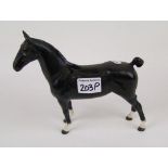 Beswick black Hackney horse: