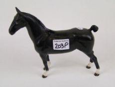 Beswick black Hackney horse: