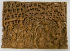 Ethnic Wooden Carved Plaque: