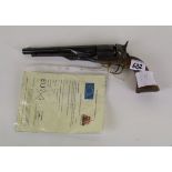 Italian made 1850 colt Army revolver: some moving parts, new deact certificate