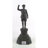 A reproduction bronzed figure of Hitler: standing on marble base 36cm in height.