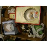 A mixed collection of items to include: Resin, Beswick animals, Royal Doulton Bunnykins items,
