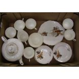 Argyle tea set in pheasant design, 22 pieces.