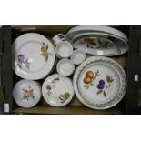 A collection of Royal Worcester Evesham Patterned items to include: flan dishes, ramekins, side