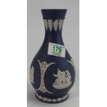 Wedgwood Queens blue vase: ( damage to relief) Height 20cm
