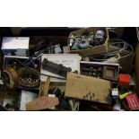 A mixed collection of items to include: home made electronics (presumed radio equipment) (2 trays)