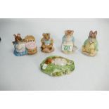 Royal Albert Beatrix Potter figures: to include Old Mr Bouncer, Samual Whiskers, Ribby and the patty