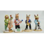 Royal Doulton Bunnykins Boxed Limited Edition Figures: Jazz Band, Clarinet, Saxophone, Banjo &