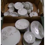 Noritake Melrose tea set and dinner ware: to include 8 dinner plates, 8 bowls, 8 dipping bowls, 8