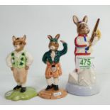 Royal Doulton Limited Edition Boxed Bunnykins figures: England Athletic, Irishman & Scotsman(3)