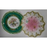 Aynsley and Copeland Spode floral decorated cabinet plates: X2