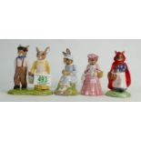 Royal Doulton Bunnykins figures: Jack & Jill, Little miss Muffet, Mary Mary & limited edition figure