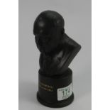 Wedgwood black bassalt Winston Churchill bust: Height 18cm