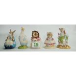 Royal Albert Beatrix Potter figures: to include The old woman who lived in a shoe, Peter ate a