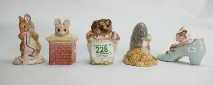 Royal Albert Beatrix Potter figures: to include No more twist, Tom Thumb, Mrs Tiggy winkle,
