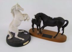Beswick black beauty and foal on base: together with spirit of the wild on base (2).