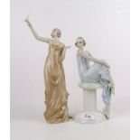 Royal Doulton figures Paradise (a/f) and Flirtation HN3071: both seconds.