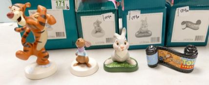 A collection of boxed Walt Disney figures: Kanga, Tigger, Thumper and Film roll (4)