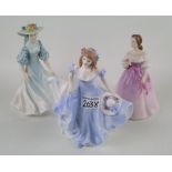 Coalport Ladies of Fashion Pamela figure: together with 2 similar figurines (3).