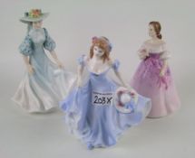 Coalport Ladies of Fashion Pamela figure: together with 2 similar figurines (3).