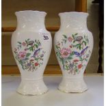 Two Aynsley Pembroke vases: height of tallest 27cm