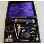 Vintage otoscope diagnostic set, cased.