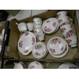 Queen Anne Pottery Floral decorated Tea set: together with Royal Grafton similar cups and saucers
