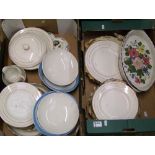 A mixed collection of Mid Century & Floral Dinner & Floral Oven ware(2 trays)