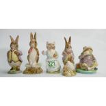 Royal Albert Beatrix Potter figures: to include Mr Benjamin bunny, Mr Benjamin bunny and Peter