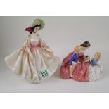 Royal Doulton seconds lady figures to include Elyse: HN2429, Sunday best HN2698 and the bedtime