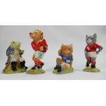 Boxed Beswick figures: Last lion of defence, fly fishing, kit cat and mee- owch (4)