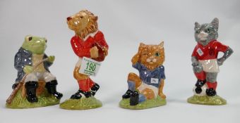 Boxed Beswick figures: Last lion of defence, fly fishing, kit cat and mee- owch (4)