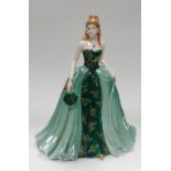 Coalport lady figurine Emerald: from the gem collection :number 419 of 1500. Boxed with certificate