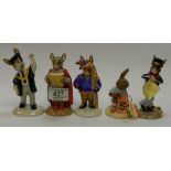 Royal Doulton Boxed Bunnykins figures: Winter Lapland, Horn Piper, , Sir Galahad, Easter Treat,