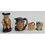 Royal Doulton Character jugs to include: Miniature John Barleycorn, Don Quixote,