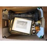 Tray lot of collectors items: to include Victorian shop receipts,