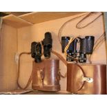 Carl Zeiss Jena Jeoptem 8 x 30w cased binoculars: together with similar Lumex 10 x30 items