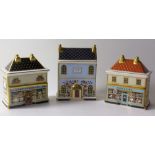 Three x Royal Crown Derby paperweights GOVIERS & SINCLAIR'S SHOP plus DERBY HOUSE: All ceramic