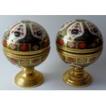 Royal Crown Derby paperweight Millennium GLOBE THERMOMETER & BAROMETER: certificates,