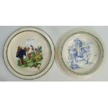 Royal Doulton Oatmeal dishes: One decorated with a Goblin & Fairy and the other Kate Greenaway