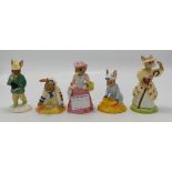 5 x Royal Doulton Bunnykins figures: Sailor DB 166 with cert, Boy Skater DB 152 no cert,